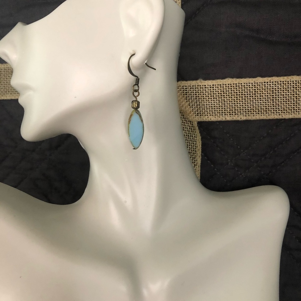 Czech Glass Dangle Drop Earrings